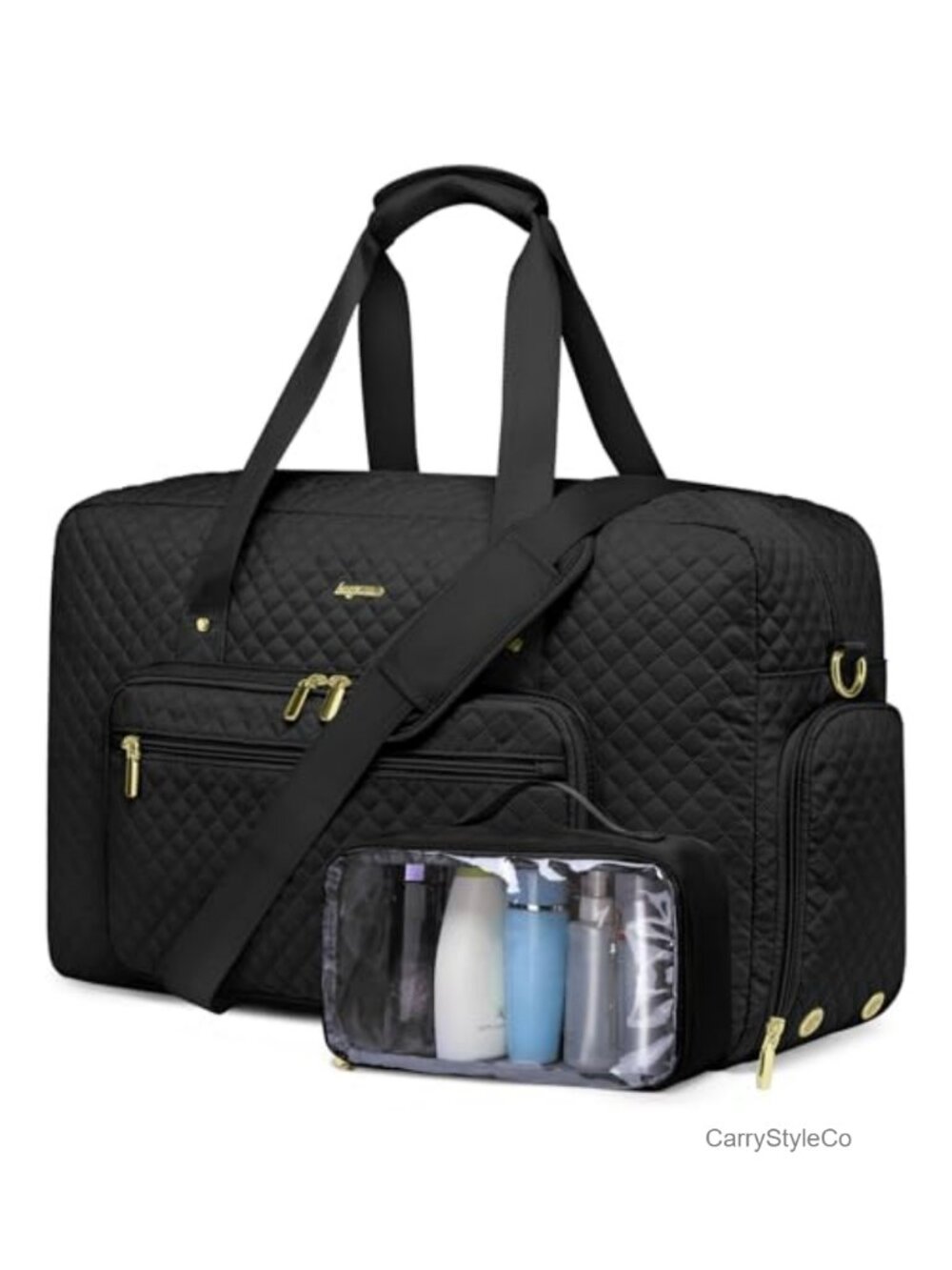 Large 35L Travel Duffle Bag for Women, Weekender Overnight Bag with Shoe